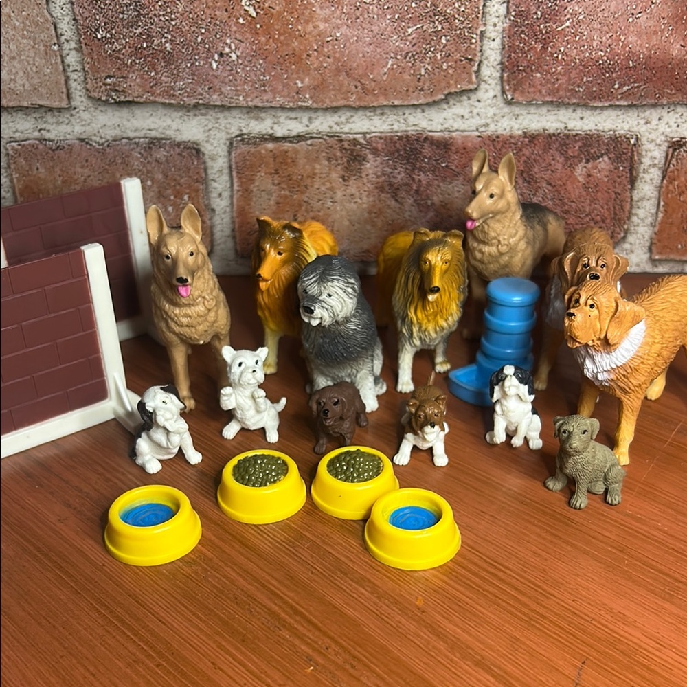 Assorted Dog Figurine Toys with Accessories
